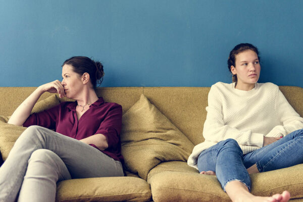 Mother and teenage daughter having an arguument